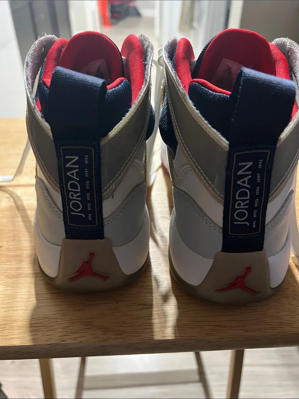 Jordan Kids High-Top Sneakers in Navy/White/Red